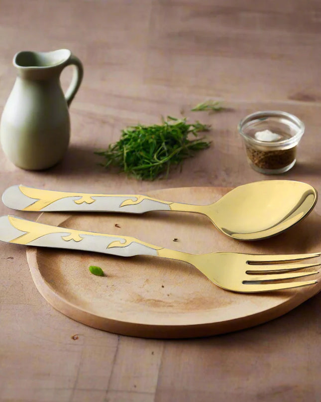 Dolphin Stainless Steel PVD Coated 28 Pcs Cutlery Set - DF With Stand