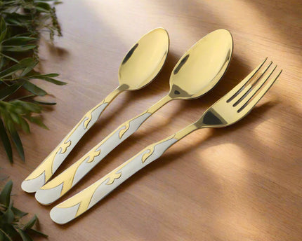 Dolphin Stainless Steel PVD Coated 28 Pcs Cutlery Set - DF With Stand