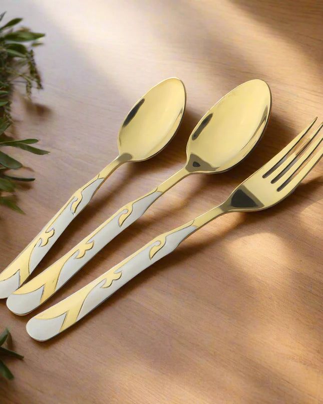 Dolphin Stainless Steel PVD Coated 28 Pcs Cutlery Set - DF With Stand