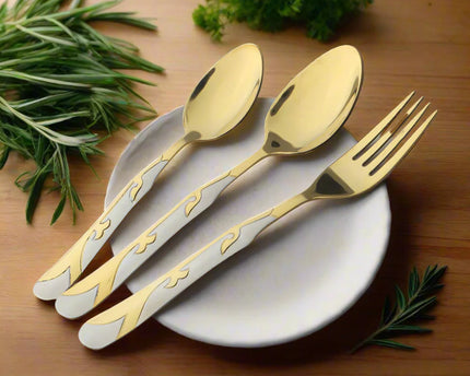 Dolphin Stainless Steel PVD Coated 28 Pcs Cutlery Set - DF With Stand