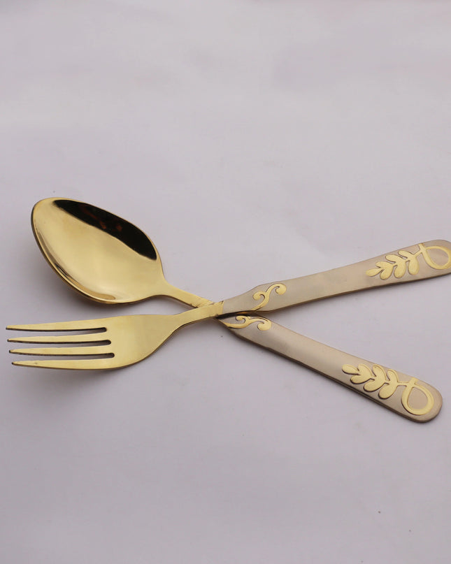 Dolphin Stainless Steel 29 Pcs PVD Coating Cutlery Set With Stand - SV With Chrome Stand