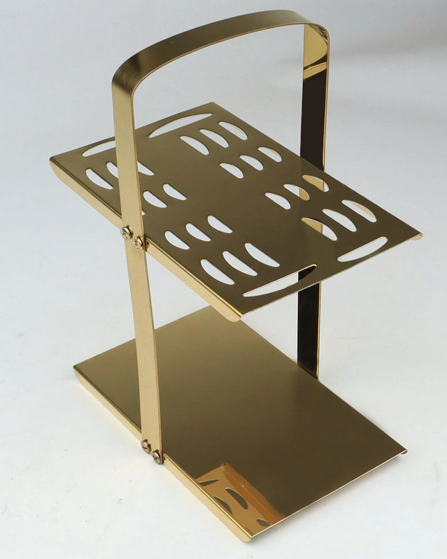Dolphin Stainless Steel PVD Gold Plated Cutlery Set 28 Pcs With Tiffin Stand - Versace Design