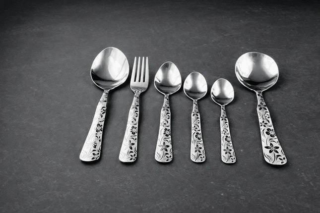 Dolphin 28 Pcs Stainless Steel Cutlery Set - New Flower