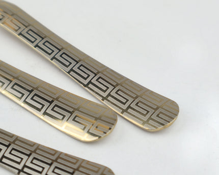 Dolphin Stainless Steel PVD Gold Plated Cutlery Set 28 Pcs With Tiffin Stand - Versace Design