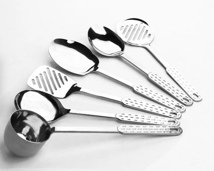 Dolphin 7 Pcs Stainless Steel Serving Spoon With Stand